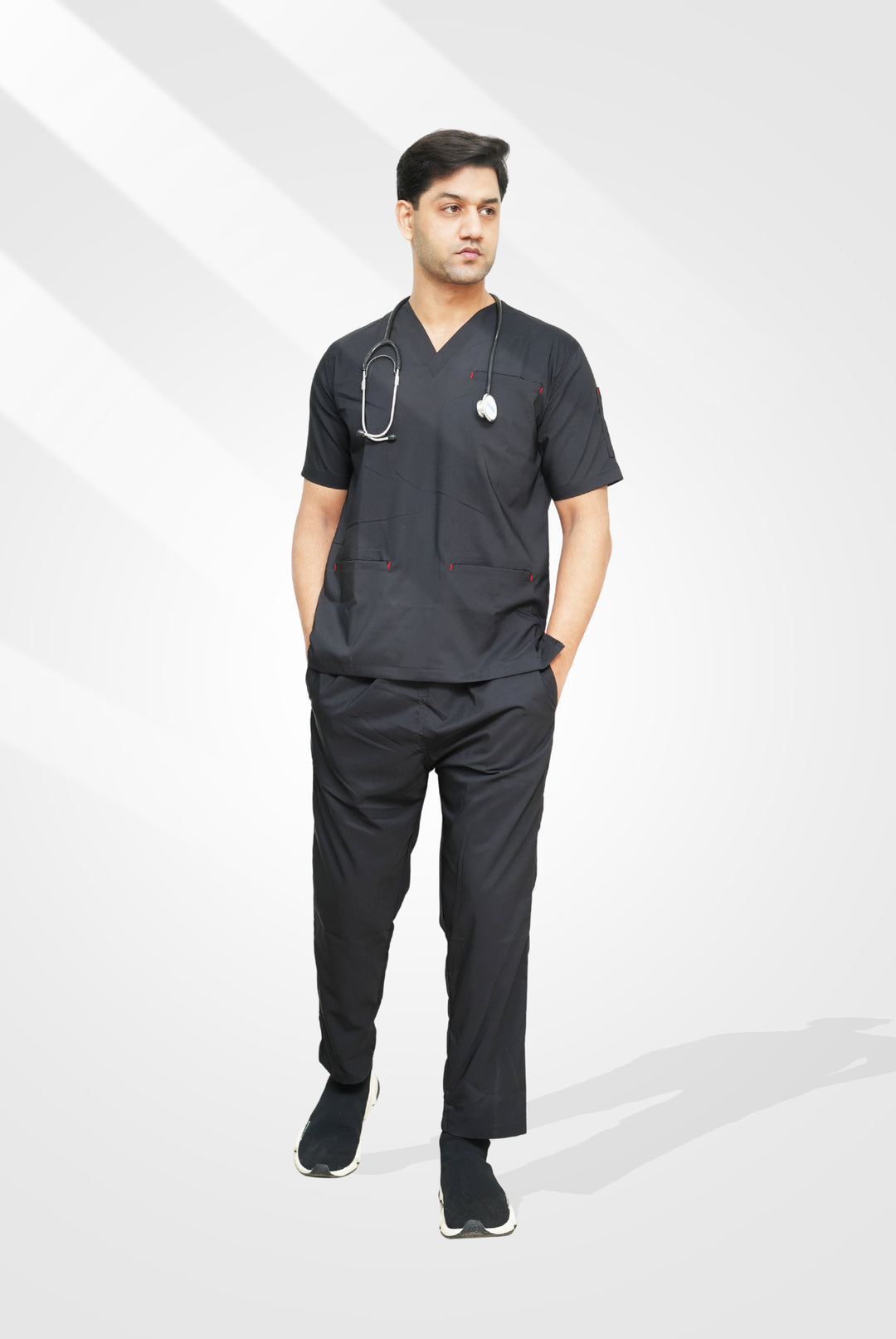 Flexi Care Edge Line™ Black Scrub Suit for Unisex by GTEX Apparels Pakistan