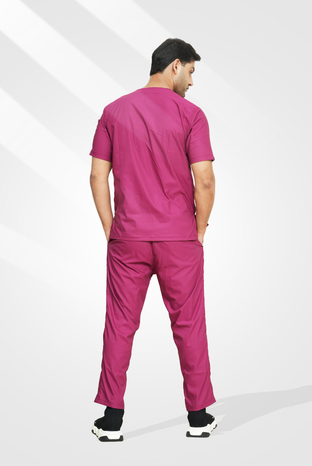Flexi Care Edge Line™ Bright Maroon Scrub Suit for Unisex by GTEX Apparels Pakistan
