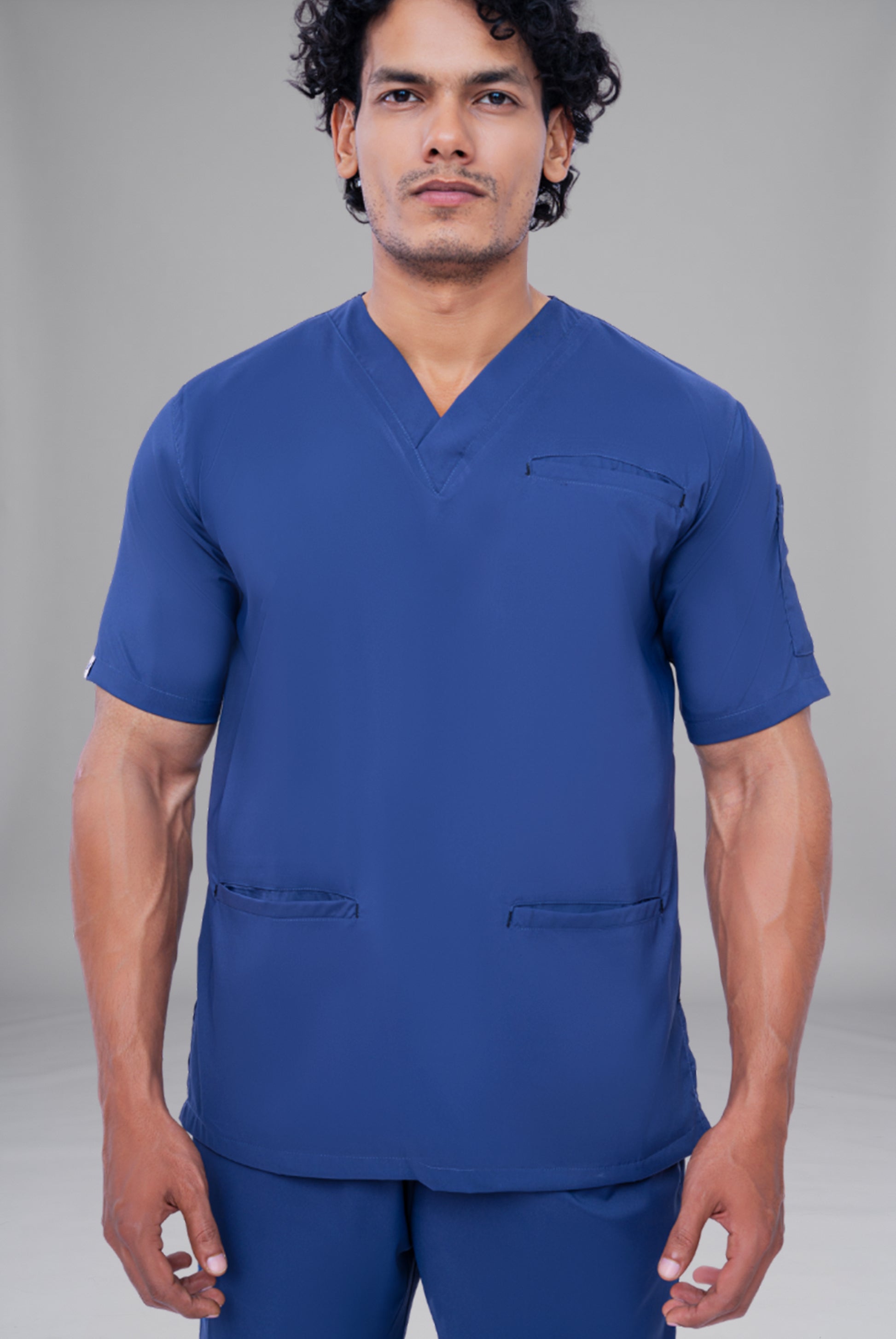 Buy Flexi Care Edge Line™ light navy scrub for unisex in Pakistan by Gtex Apparels designed for comfortable daily professional use in healthcare environments 3