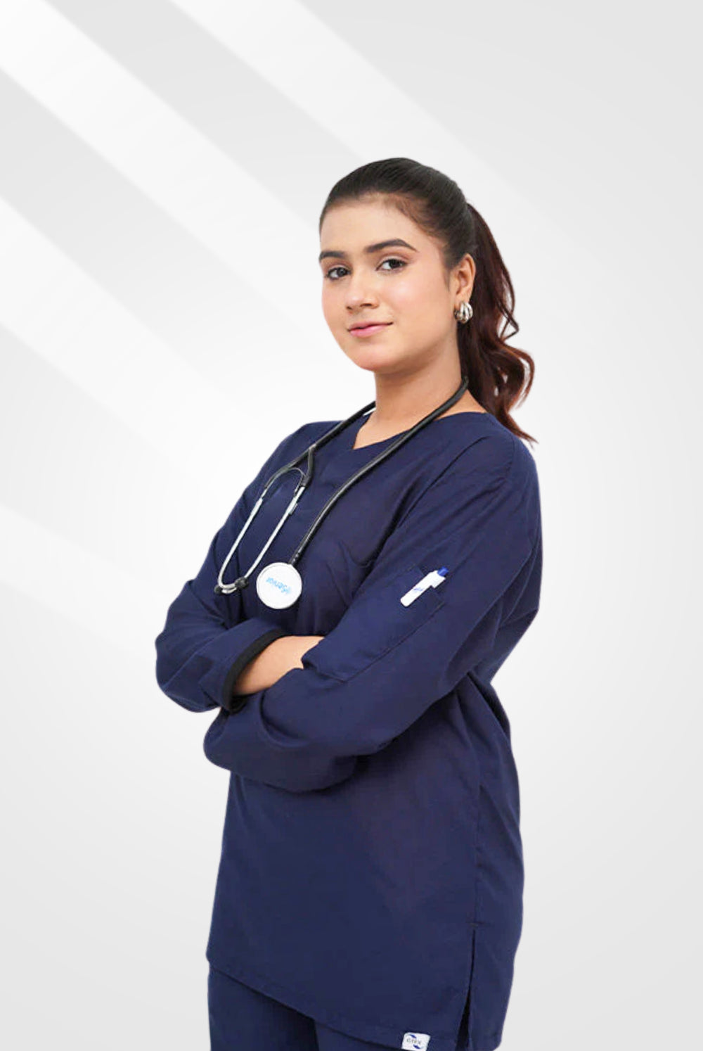 Full Sleeves Ink Navy Blue Scrub Suit By GTEX Apparels Pakistan