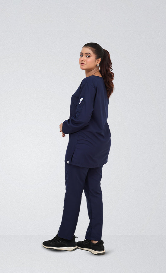 Full Sleeves Ink Navy Blue Scrub Suit By GTEX Apparels Pakistan