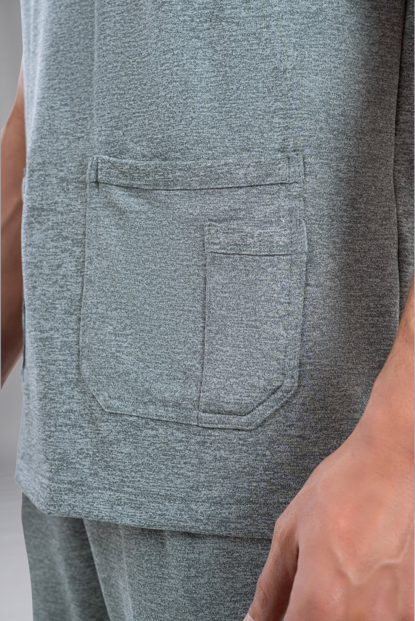 Buy Grey Textured Knitted Unisex Scrub Premium Medical Wear for Doctors Nurses and Healthcare Professionals by GTEX Apparels Pakistan 6