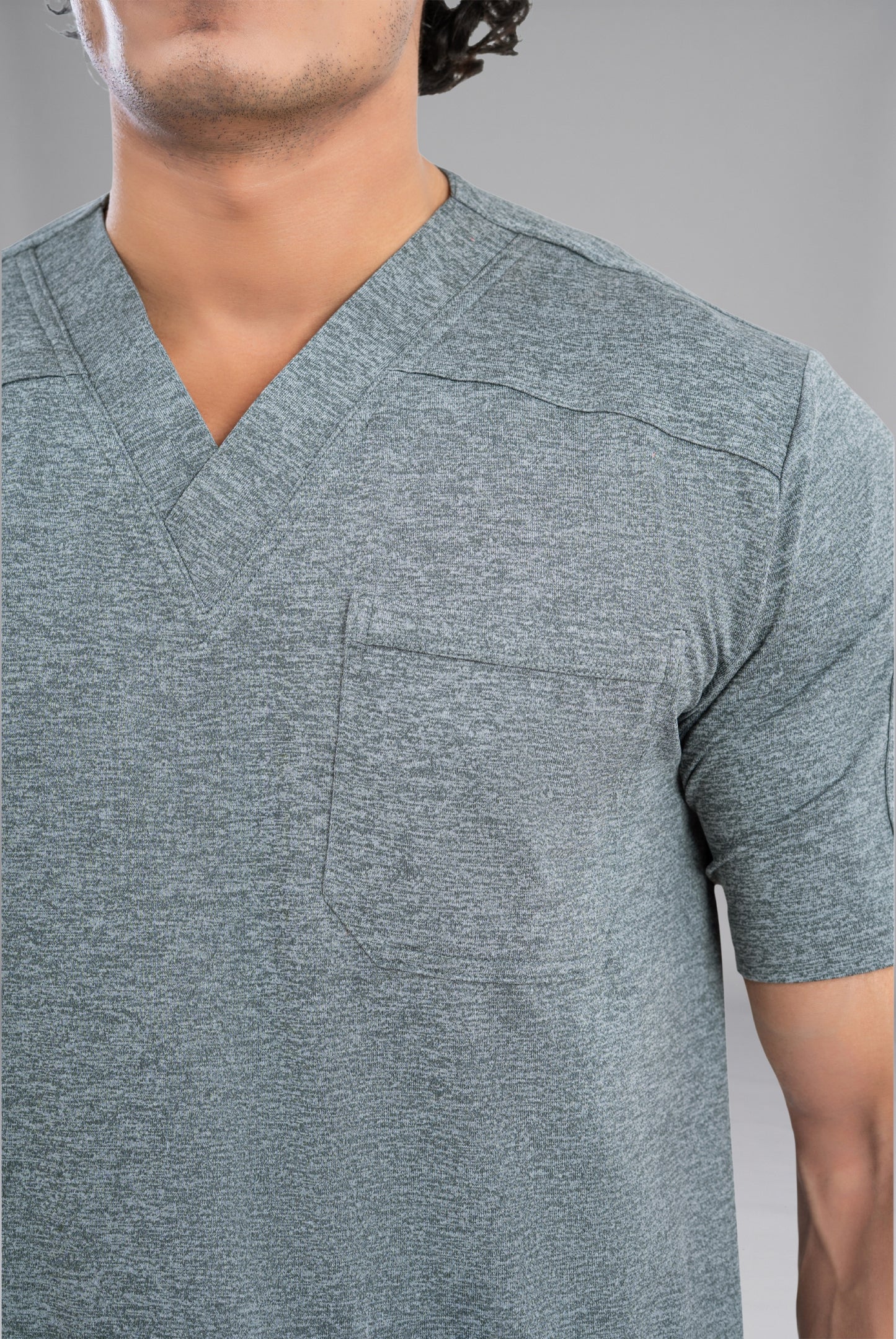 Buy Grey Textured Knitted Unisex Scrub Premium Medical Wear for Doctors Nurses and Healthcare Professionals by GTEX Apparels Pakistan 8