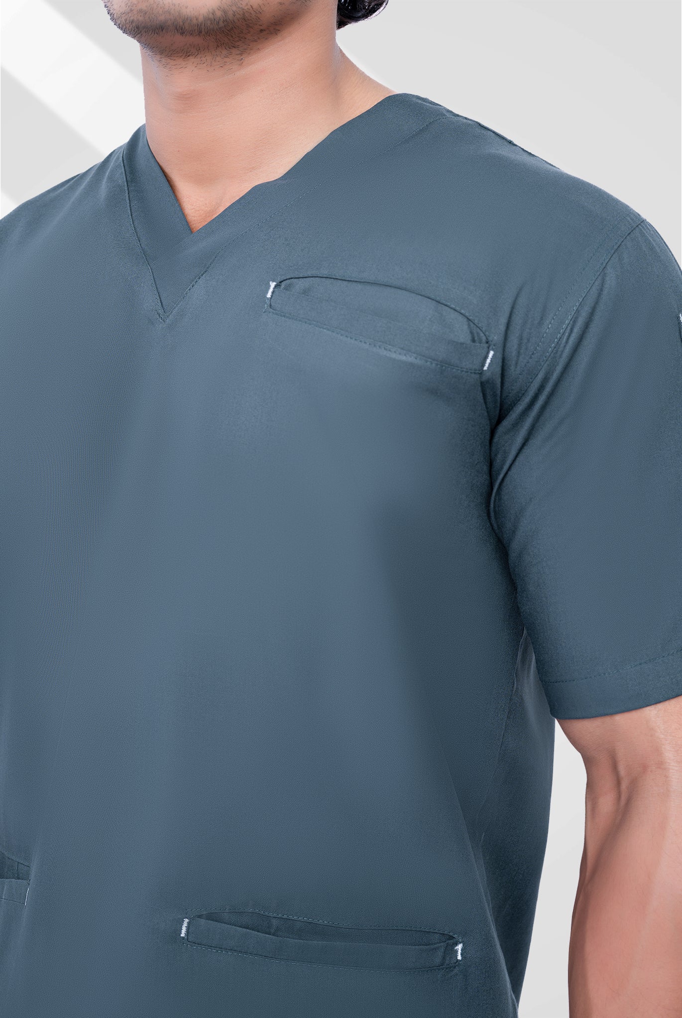 Teal Steel Edge line Scrub Suit