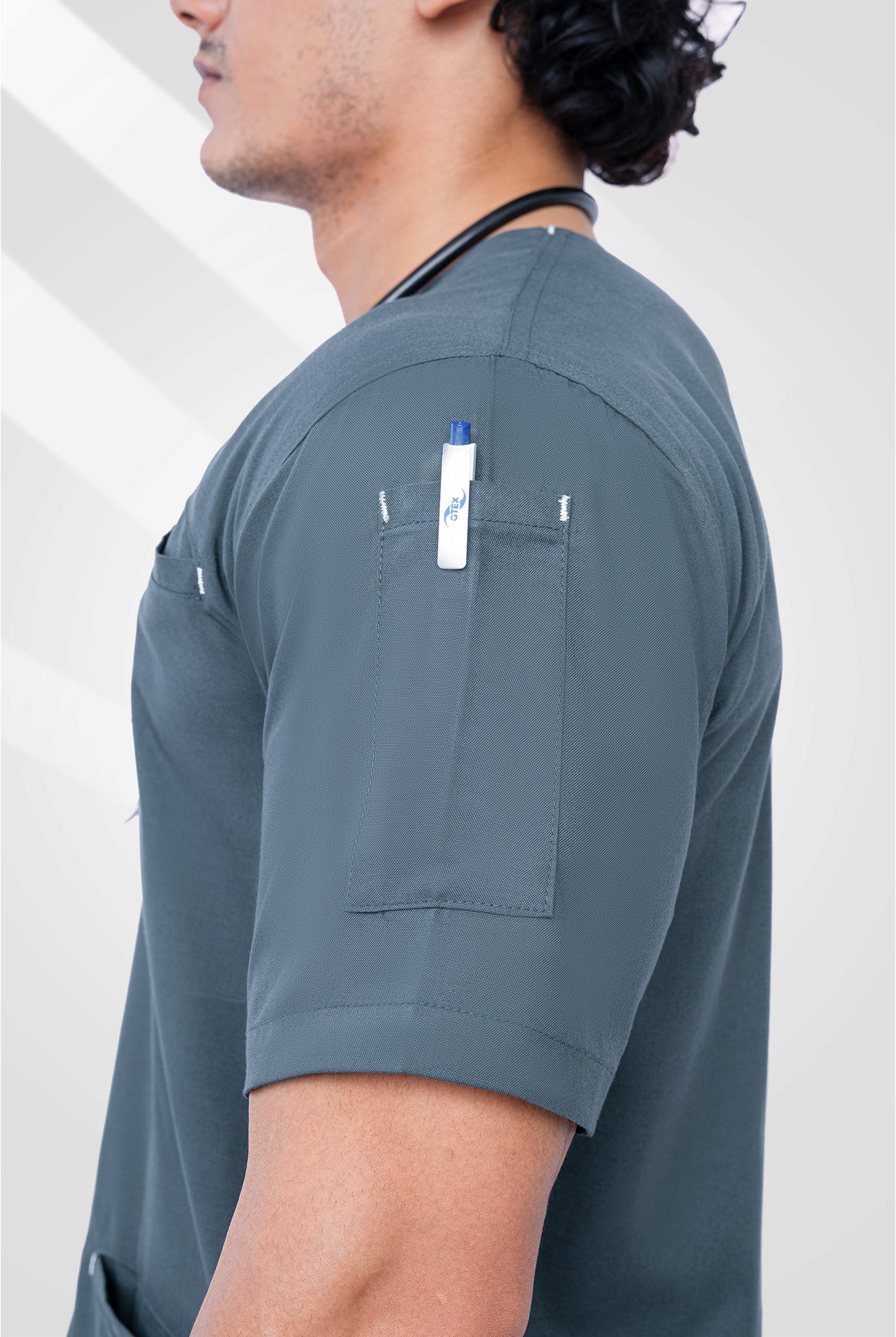 Teal Steel Edge line Scrub Suit