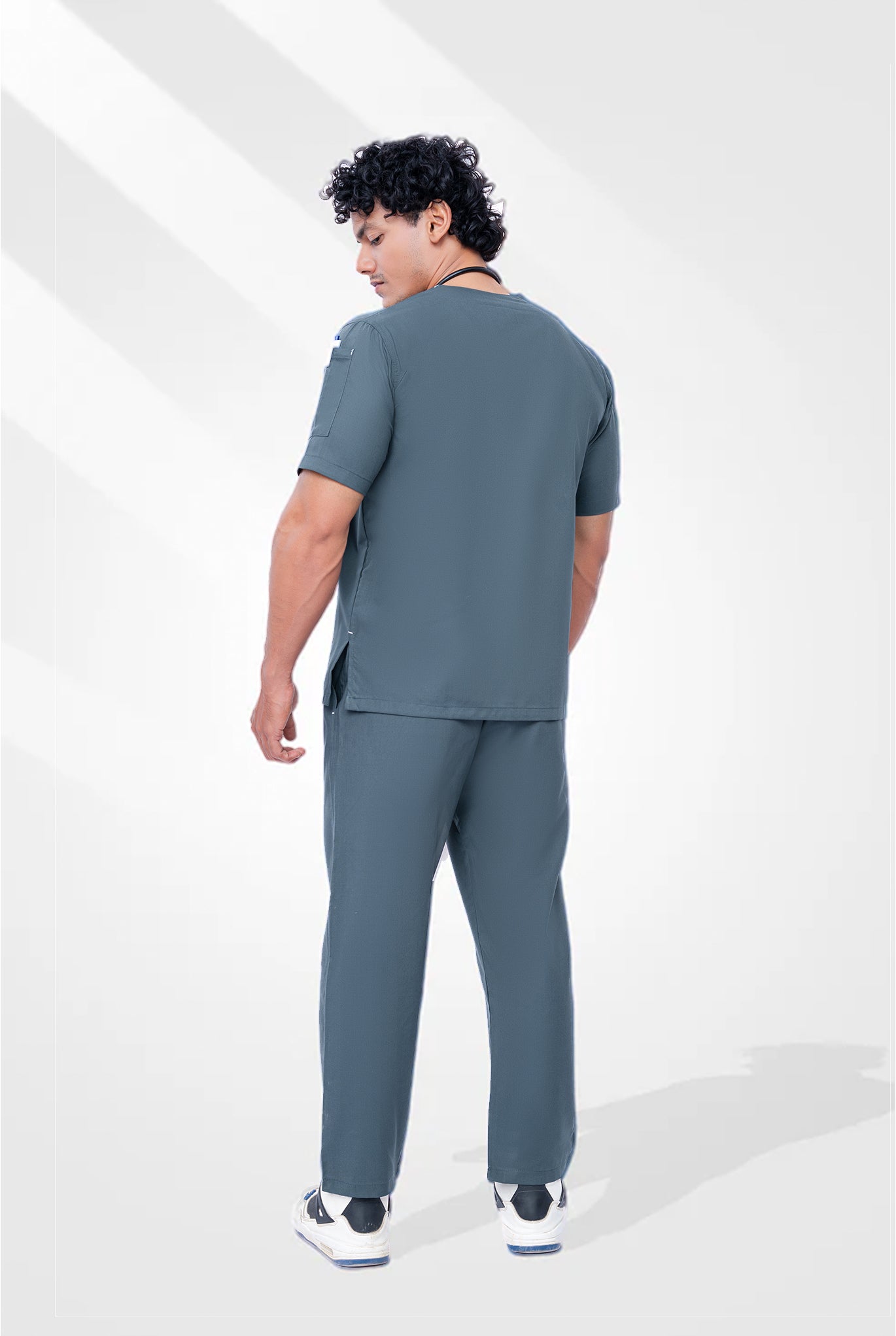 Teal Steel Edge line Scrub Suit