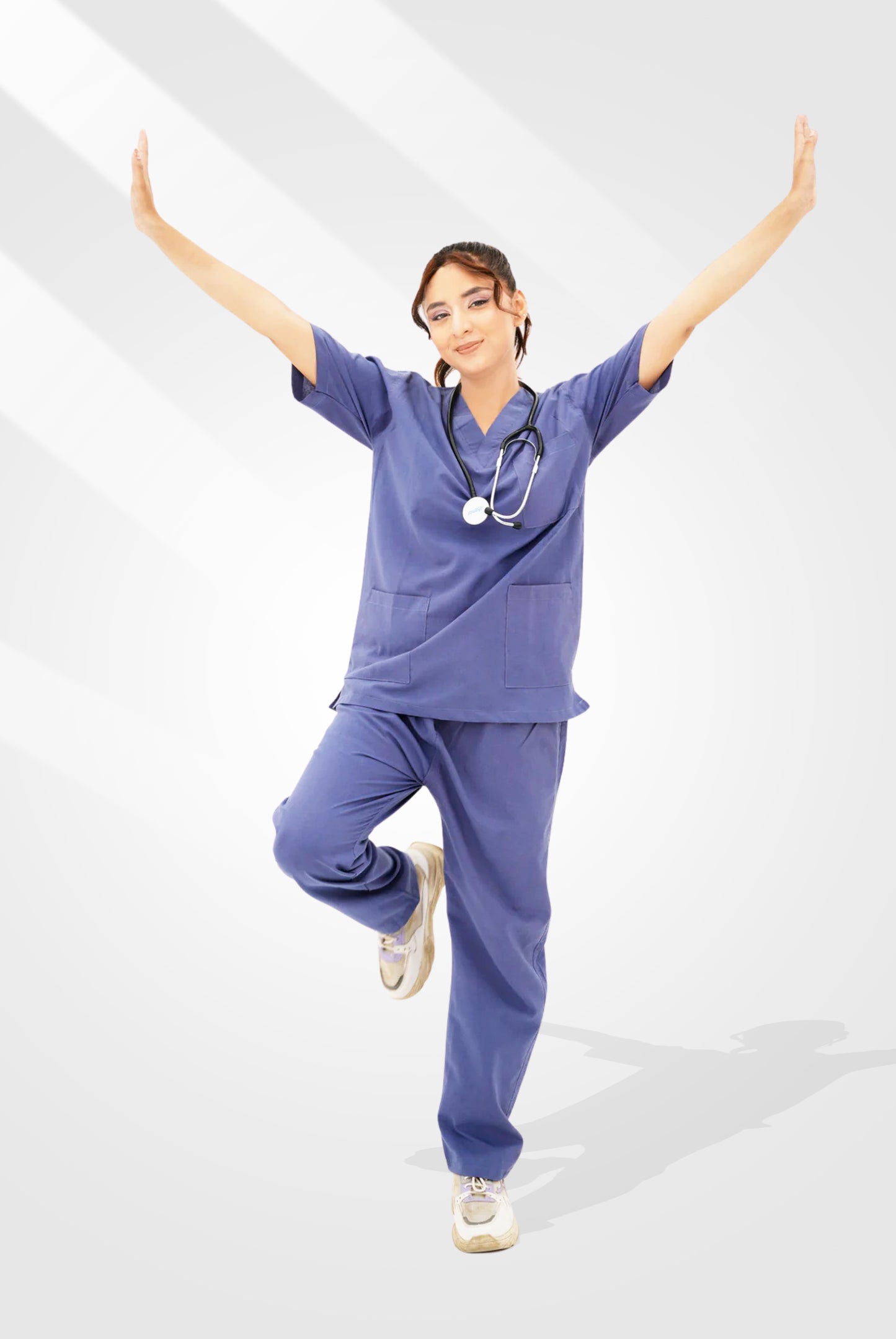 Light Navy Blue Scrub Suit for Women by GTEX Apparels Pakistan