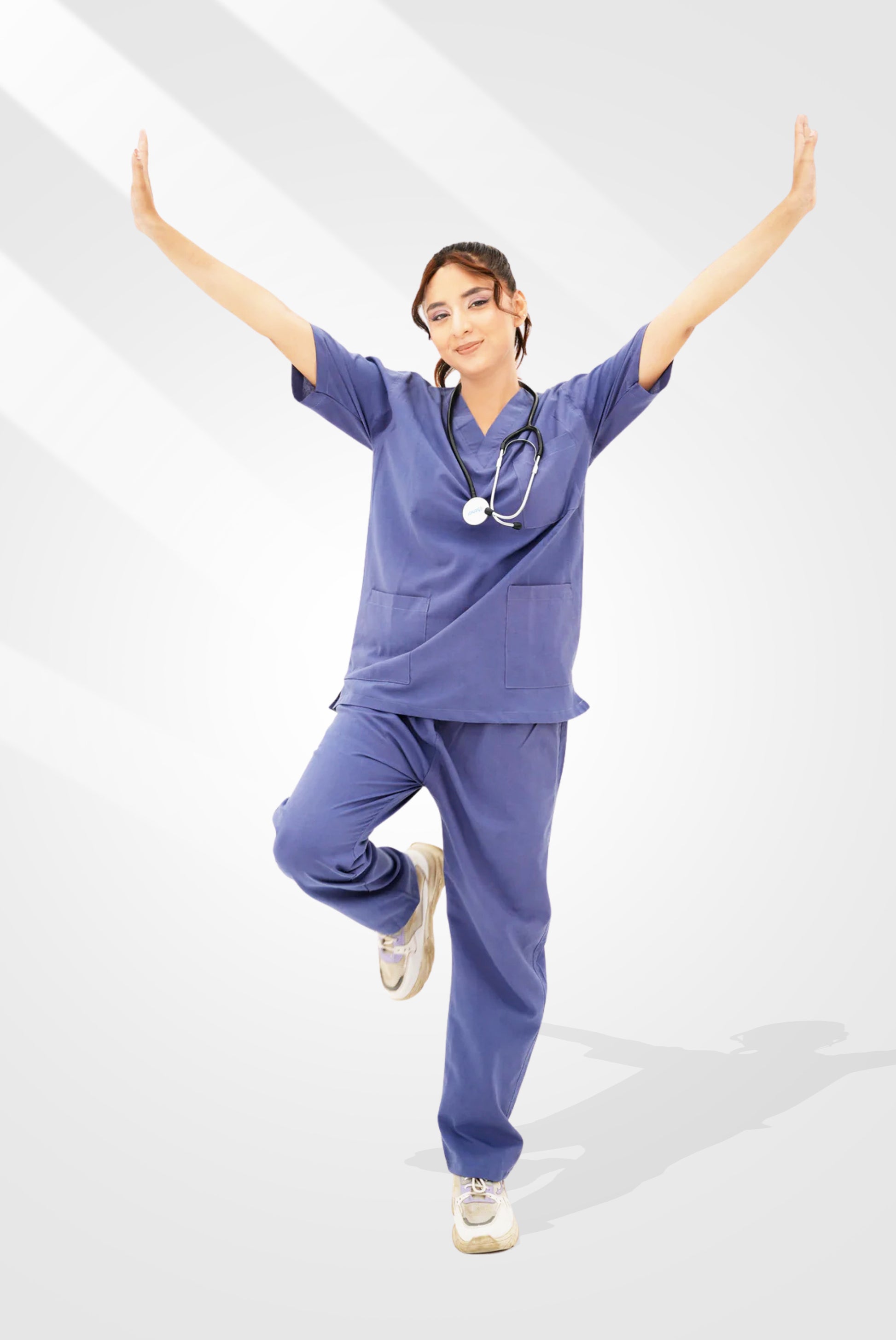 Light Navy Blue Scrub Suit for Women by GTEX Apparels Pakistan