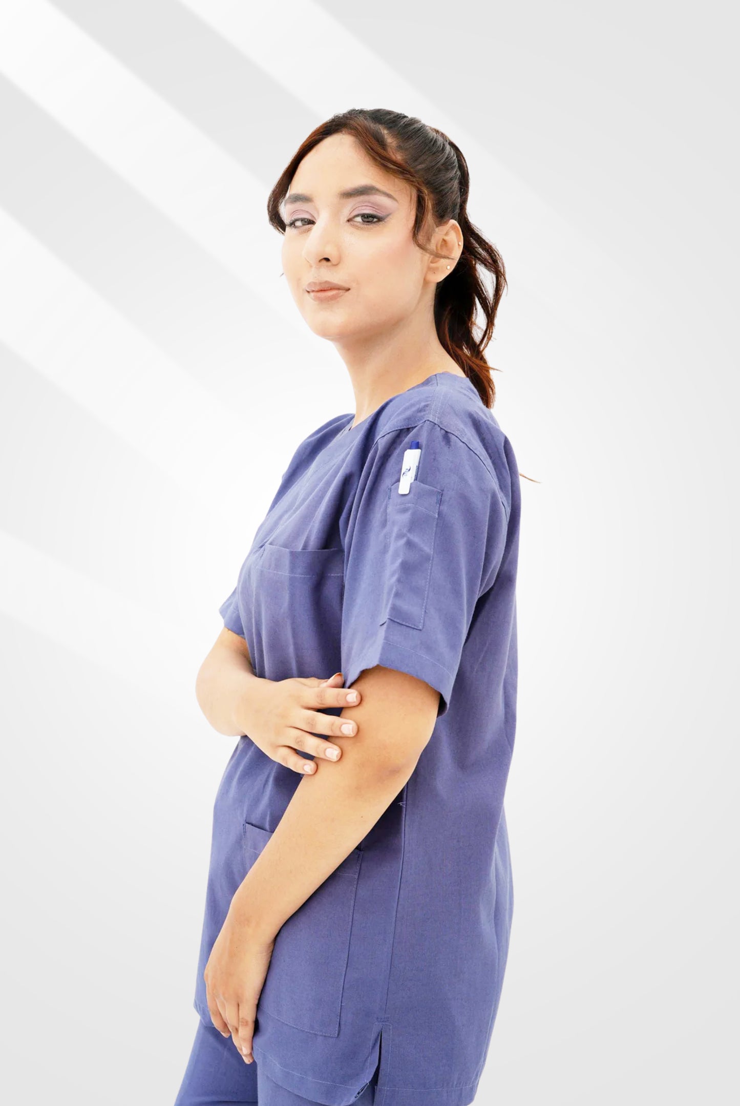 Light Navy Blue Scrub Suit for Women by GTEX Apparels Pakistan