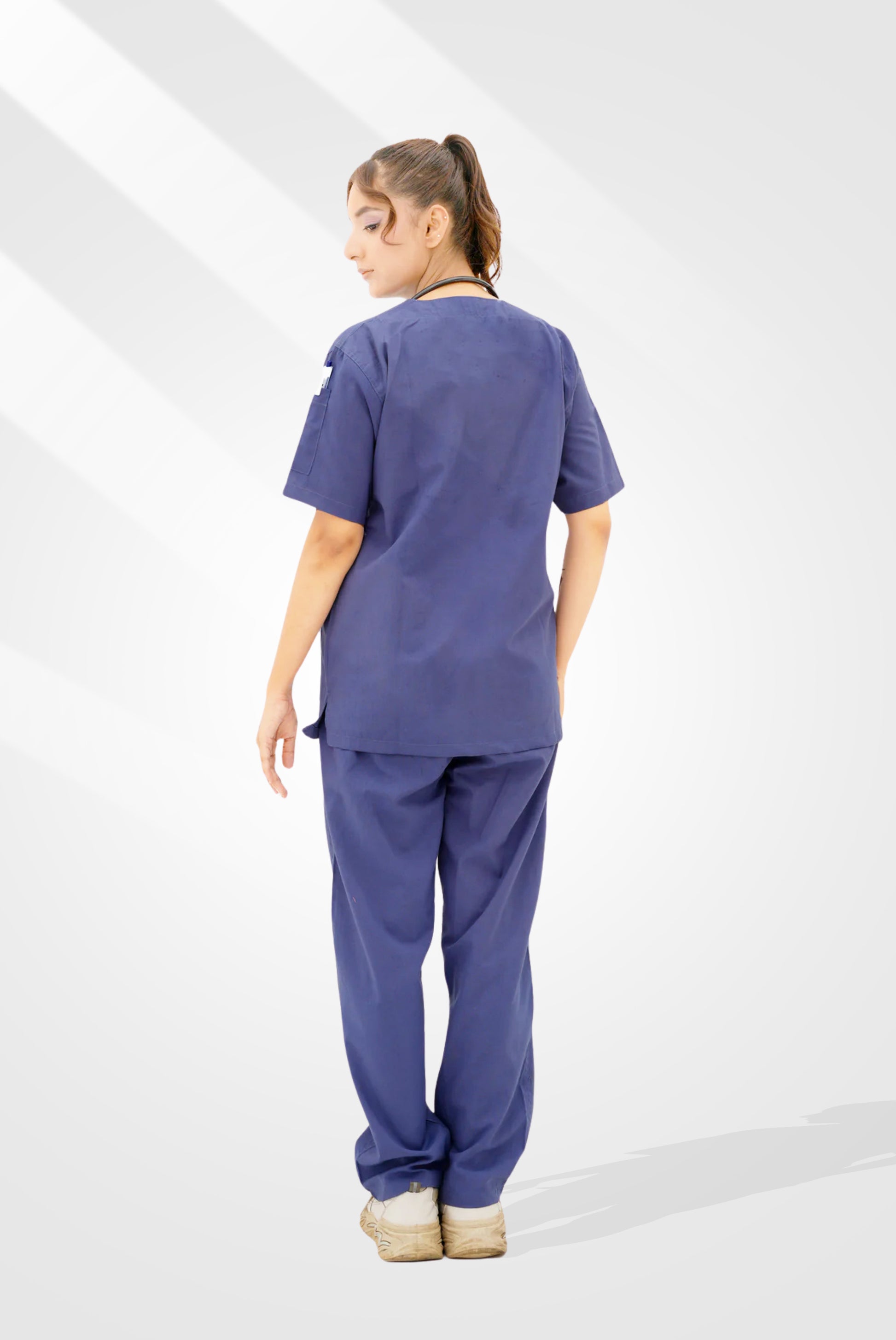 Light Navy Blue Scrub Suit for Women by GTEX Apparels Pakistan