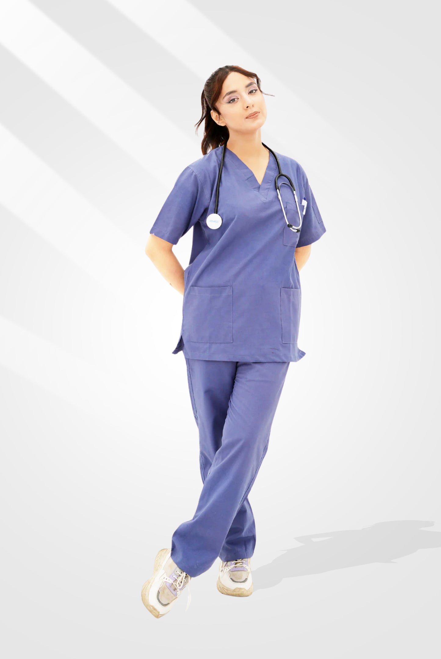 Light Navy Blue Scrub Suit for Women by GTEX Apparels Pakistan