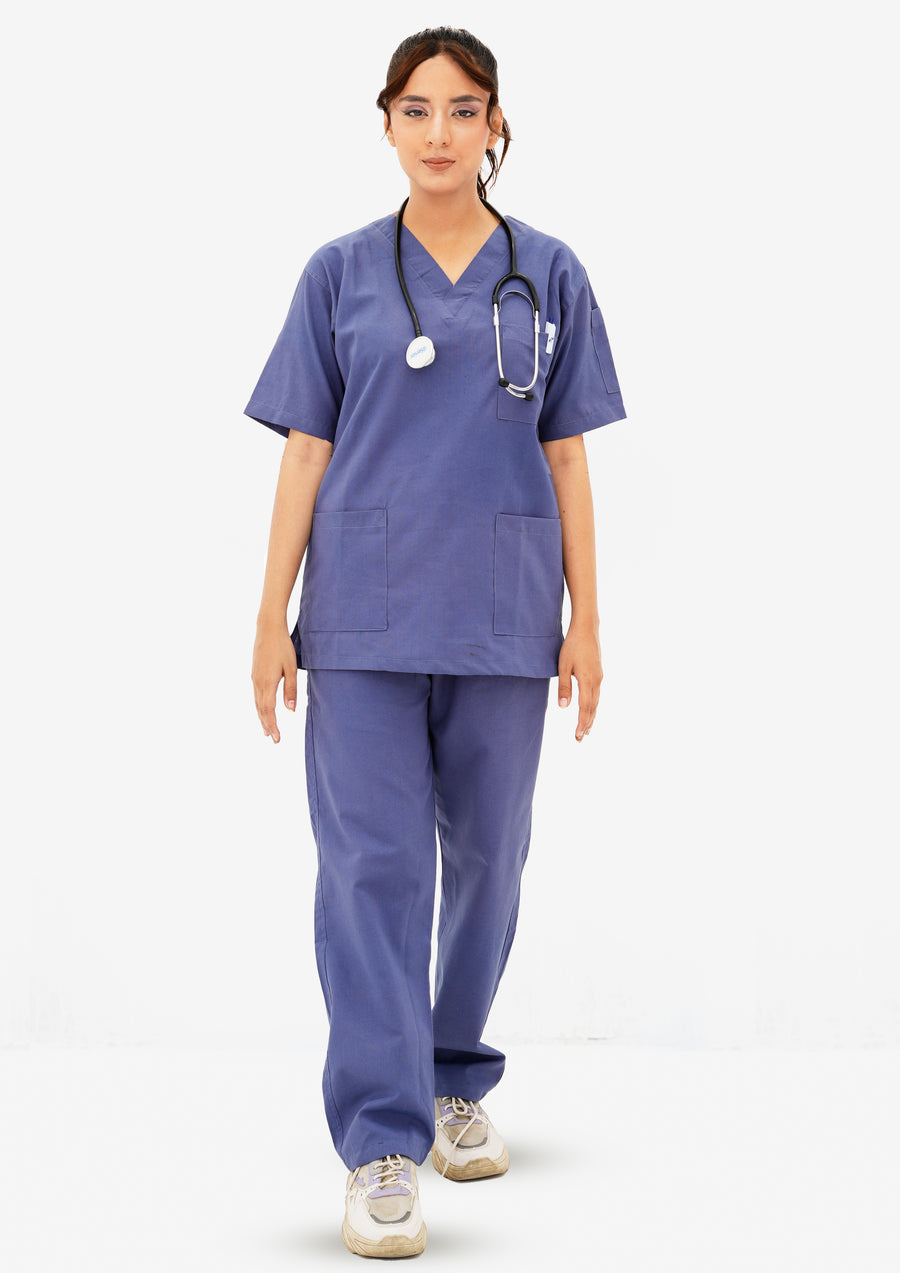  Light Navy Blue Scrub Suit for Women by GTEX Apparels Pakistan