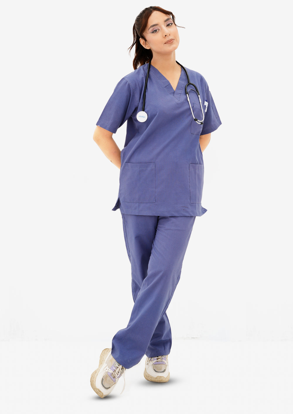 Light Navy Blue Scrub Suit for Women by GTEX Apparels Pakistan