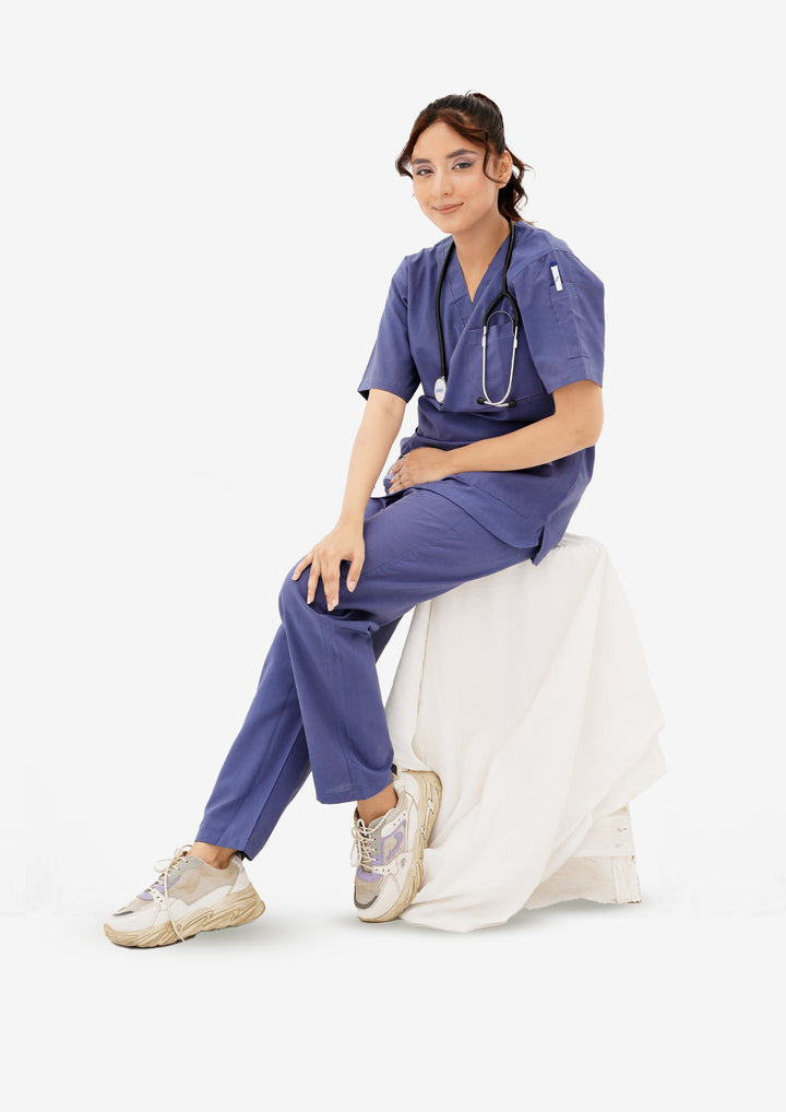 Light Navy Blue Scrub Suit for Women by GTEX Apparels Pakistan