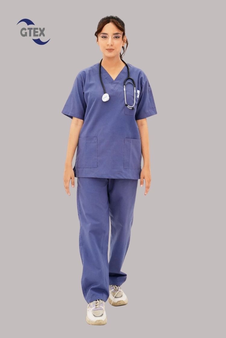 Light Navy Blue Scrub Suit for Women by GTEX Apparels pakistan