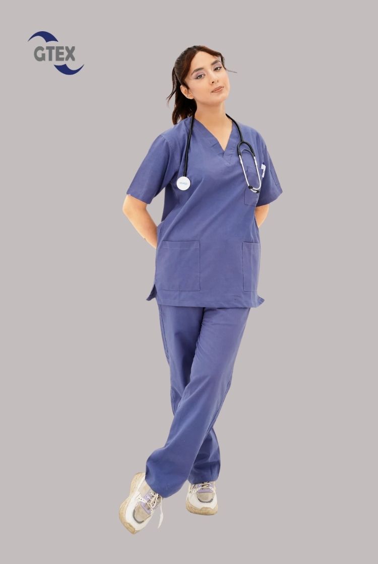 Light Navy Blue Scrub Suit for Women by GTEX Apparels pakistan