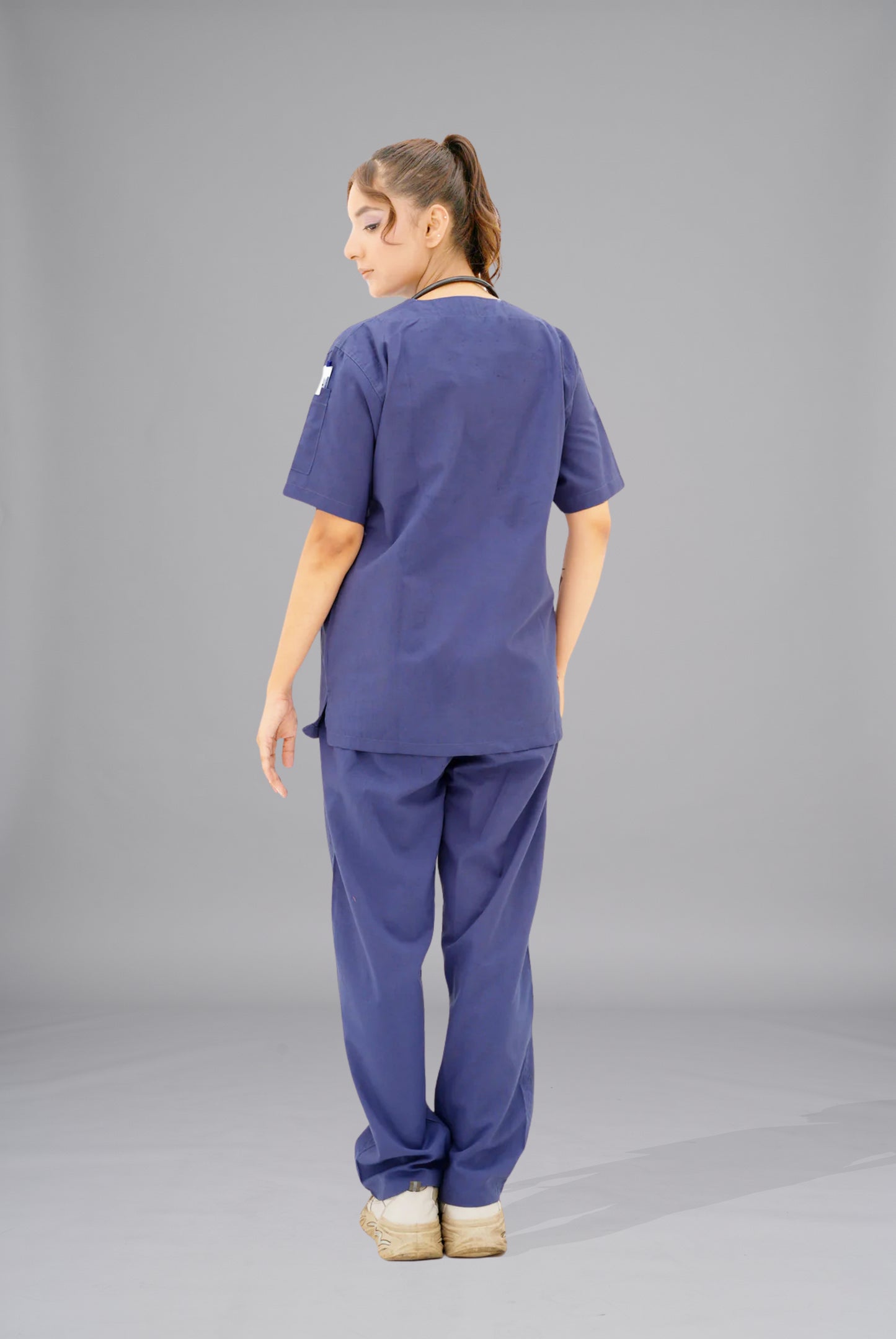 Buy light navy blue scrub for women in Pakistan by Gtex Apparels professional workwear for clinical use 5