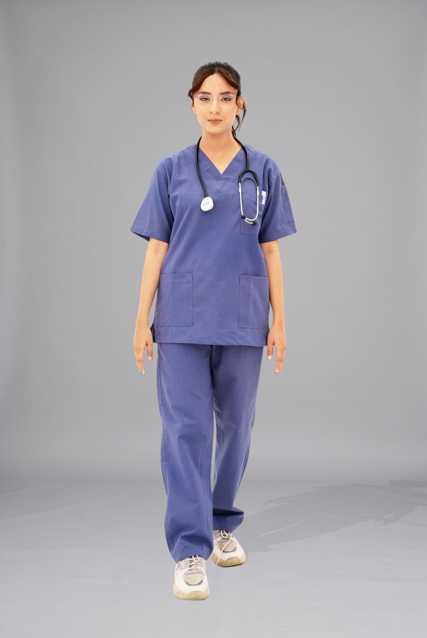 Buy light navy blue scrub for women in Pakistan by Gtex Apparels professional workwear for clinical use 1