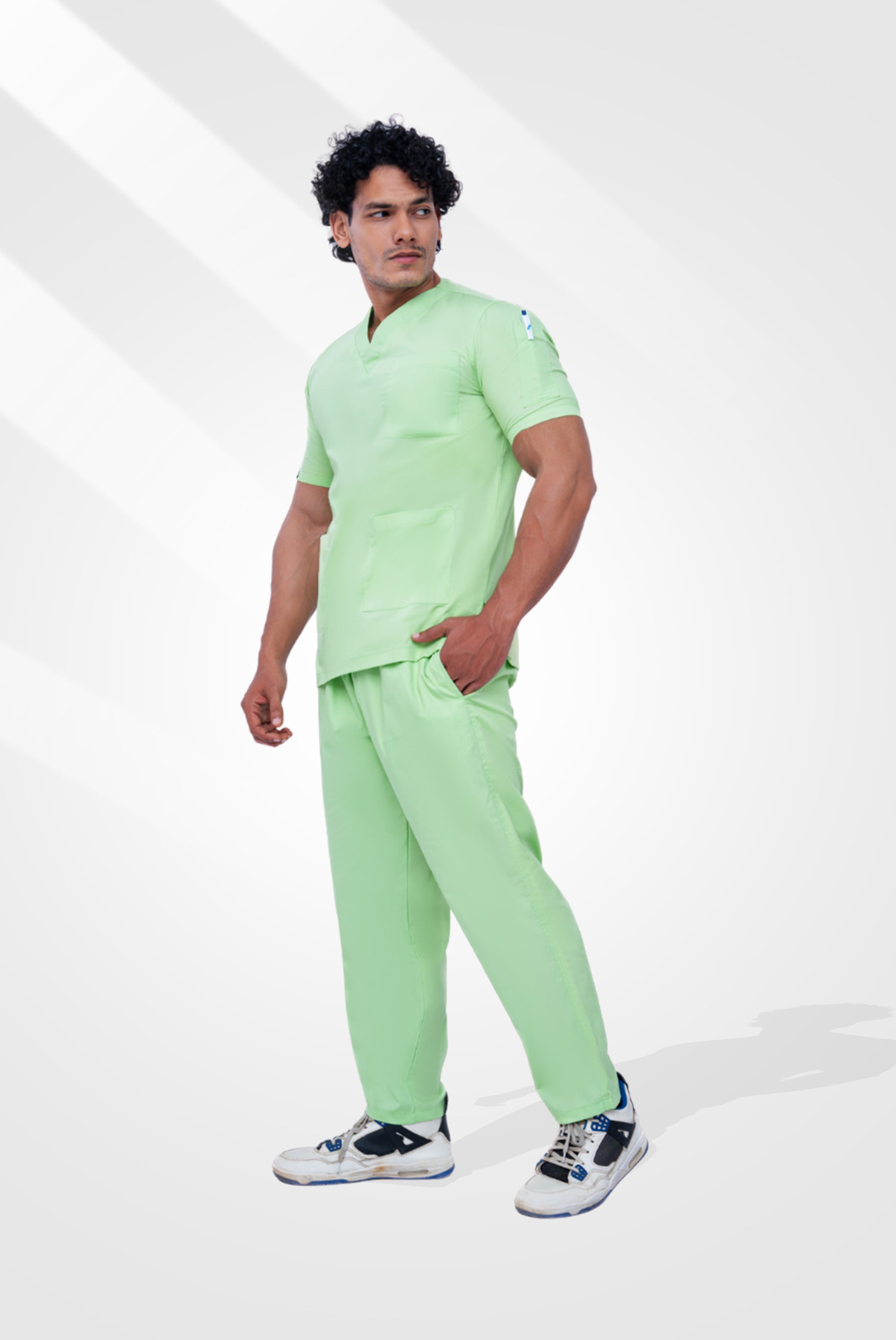 Light Pastel Green classic Scrub Suit for Men by GTEX Apparels Pakistan