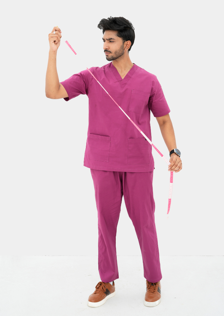 Mulberry Maroon Scrub Suit for Men by GTEX Apparels Pakistan