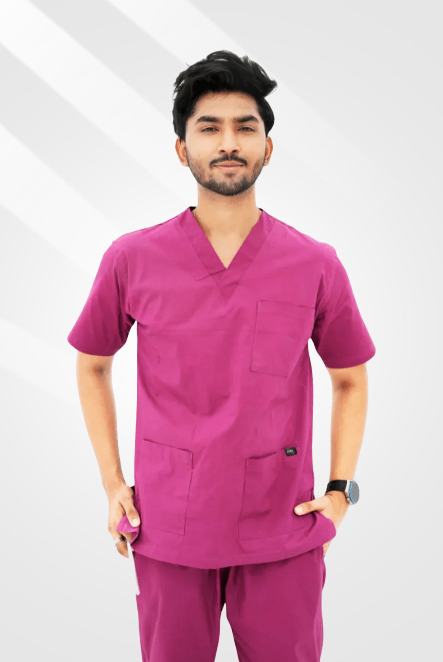 Mulberry Maroon Scrub Suit for Men by GTEX Apparels Pakistan