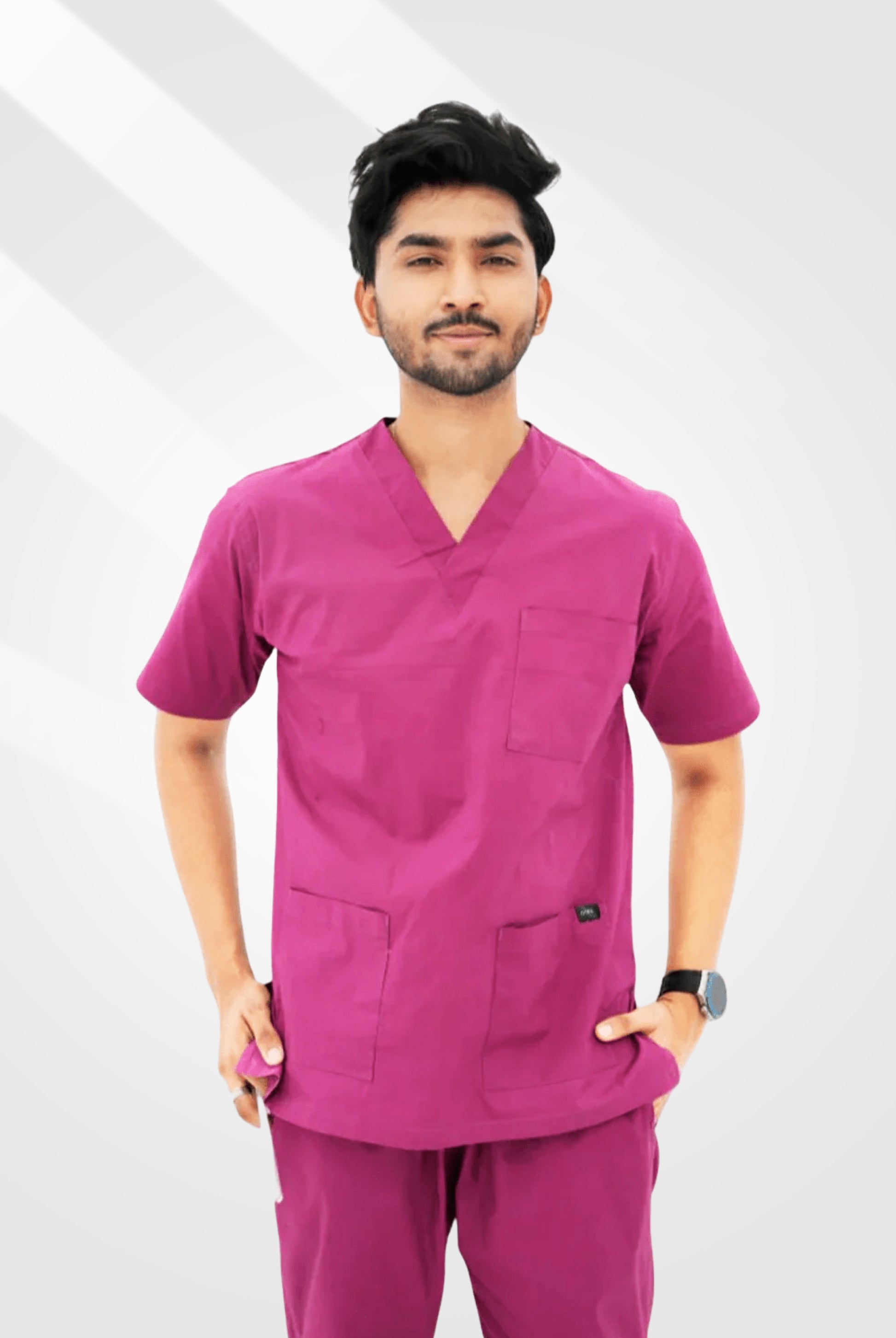 Mulberry Maroon Scrub Suit for Men by GTEX Apparels Pakistan