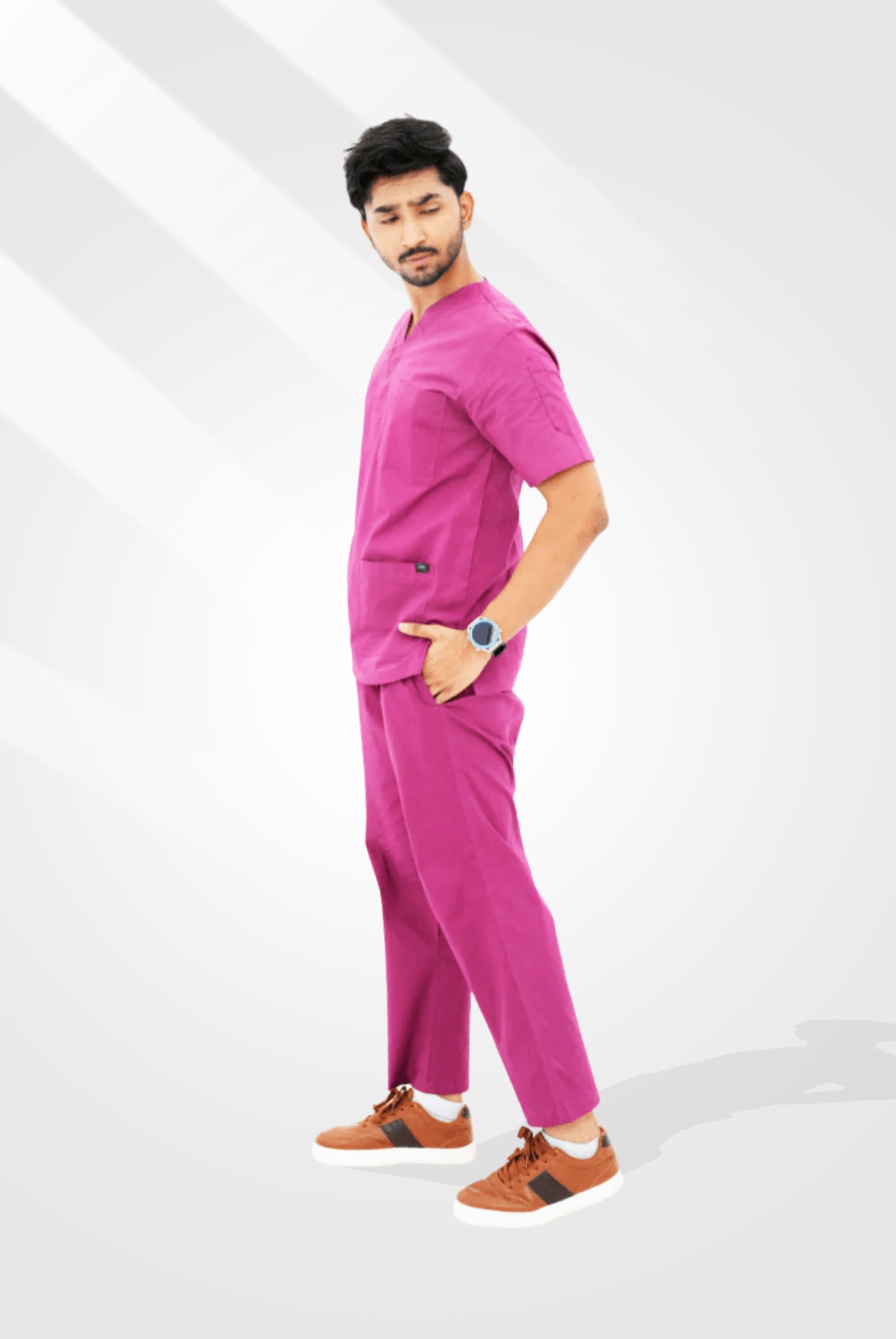 Mulberry Maroon Scrub Suit for Men by GTEX Apparels Pakistan