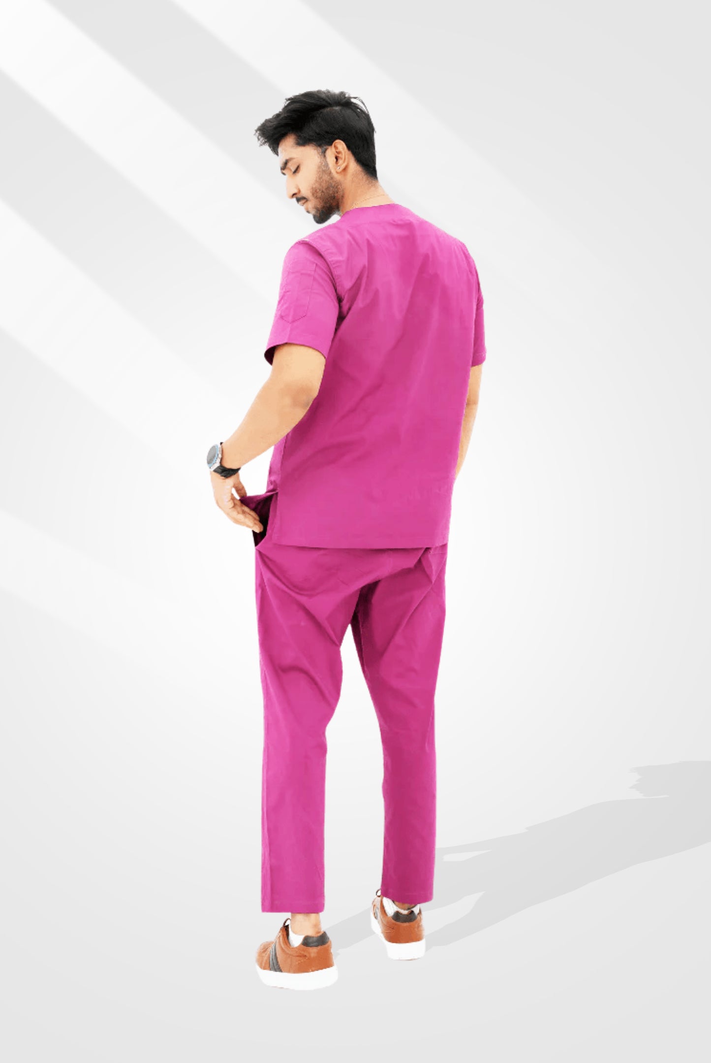 Mulberry Maroon Scrub Suit for Men by GTEX Apparels Pakistan