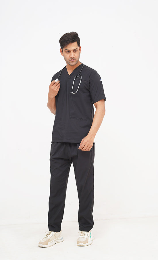 Performance Black Scrub Suit for Men By GTEX Apparels Pakistan