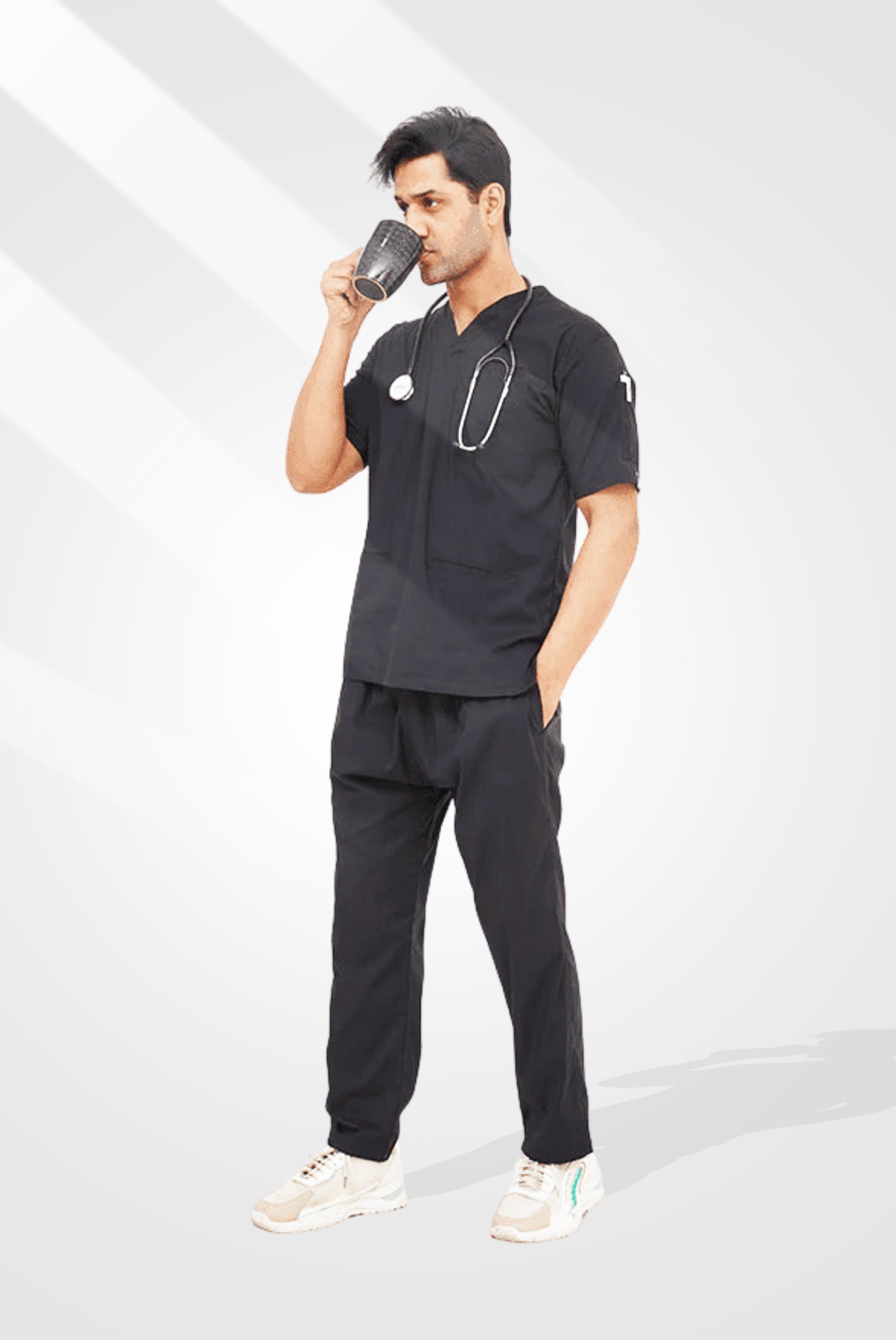 Performance Black Scrub Suit for Men By GTEX Apparels Pakistan