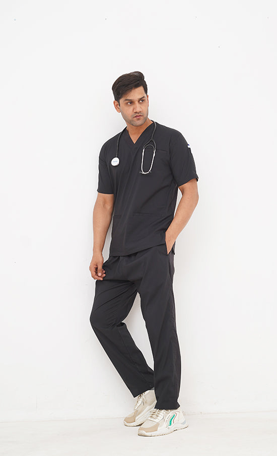 Performance Black Scrub Suit for Men By GTEX Apparels Pakistan