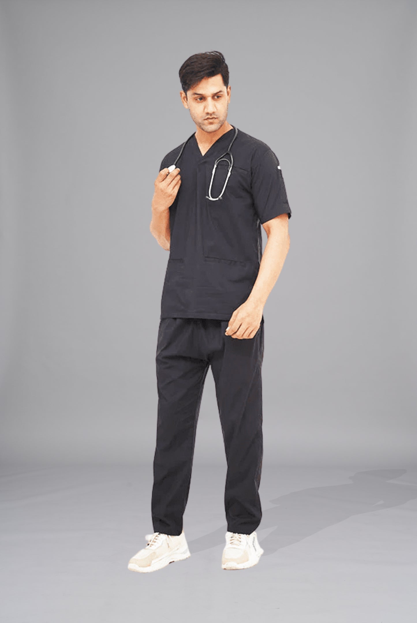 Buy performance black scrubs for men in Pakistan by Gtex Apparels comfortable workwear for daily use 2