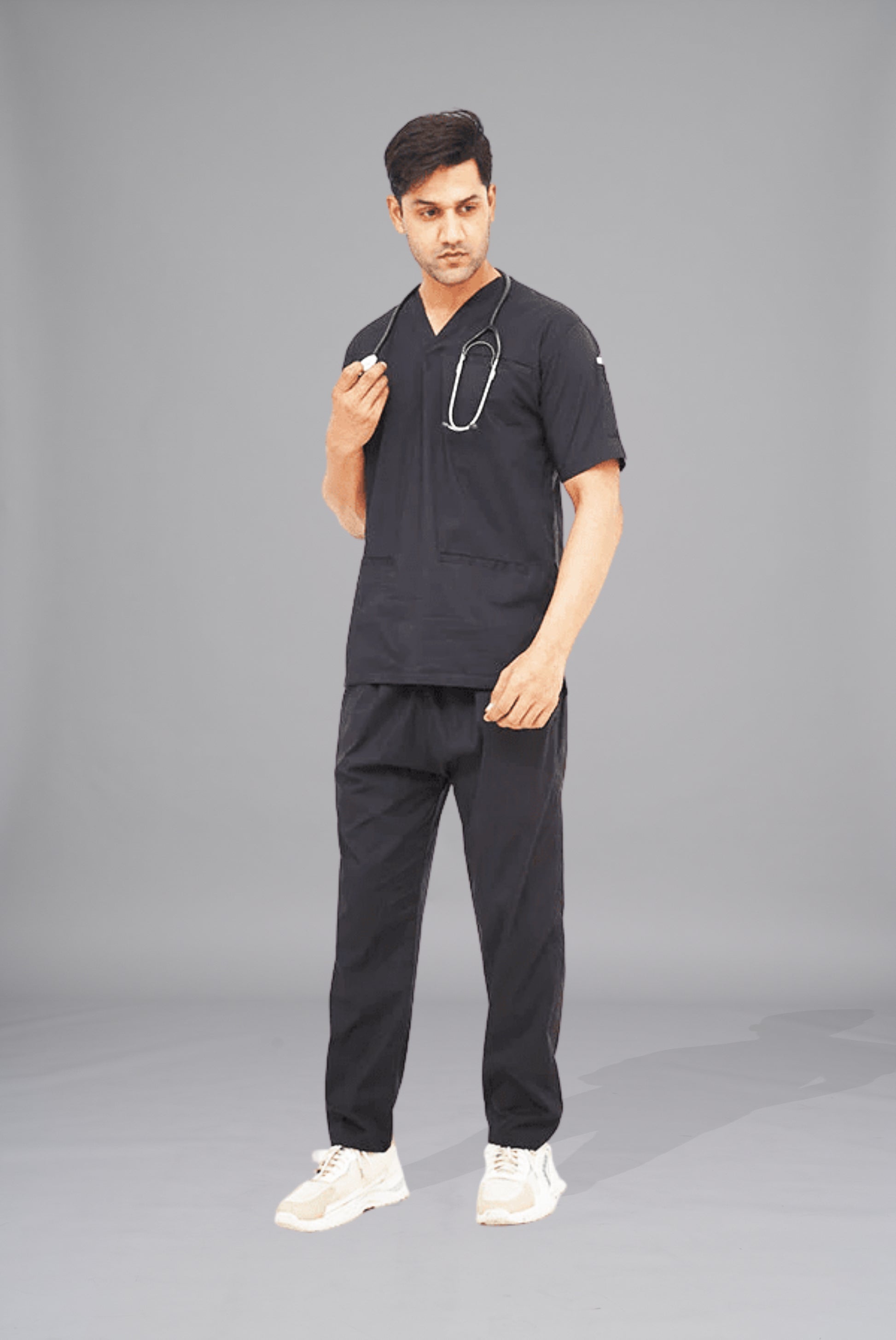 Buy performance black scrubs for men in Pakistan by Gtex Apparels comfortable workwear for daily use 2