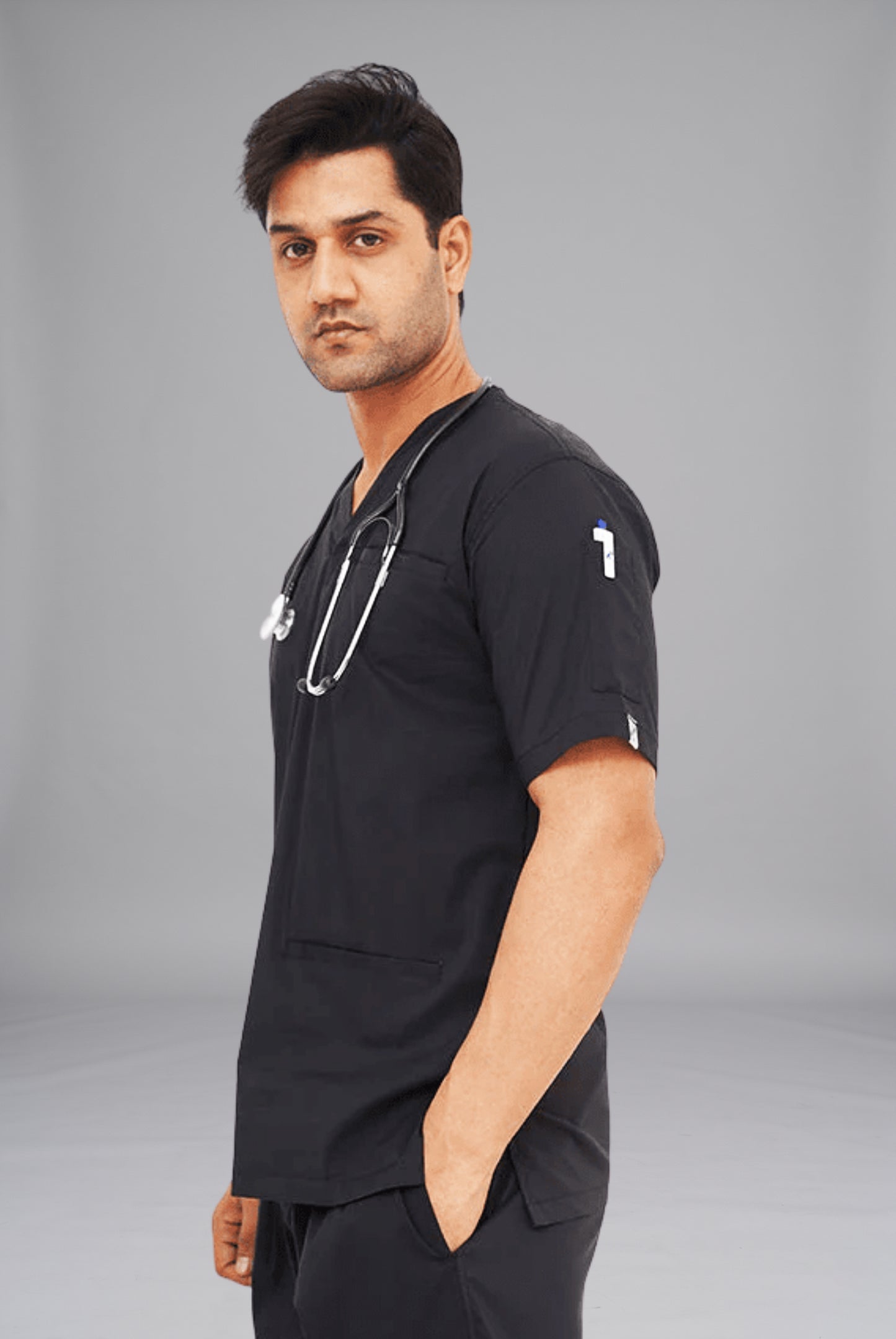 Buy performance black scrubs for men in Pakistan by Gtex Apparels comfortable workwear for daily use 6