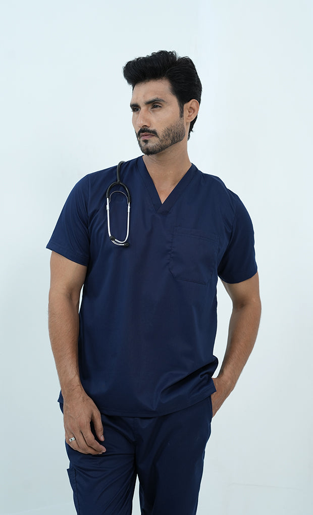 Buy Performance Ink Navy Scrub Suit For Mens 1- Gtex Apparels