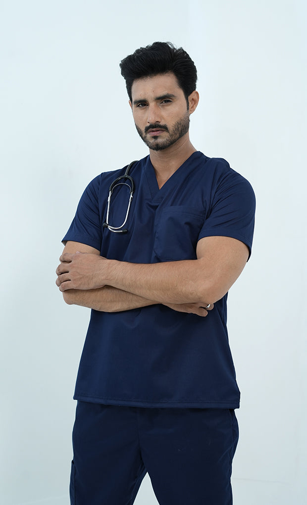 Buy Performance Ink Navy Scrub Suit For Mens 3 - Gtex Apparels