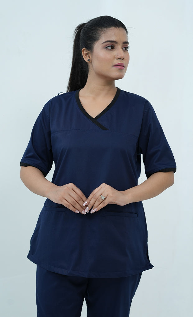 Buy Performance Ink Navy Scrub Suit for Women 1 - Gtex Apparels
