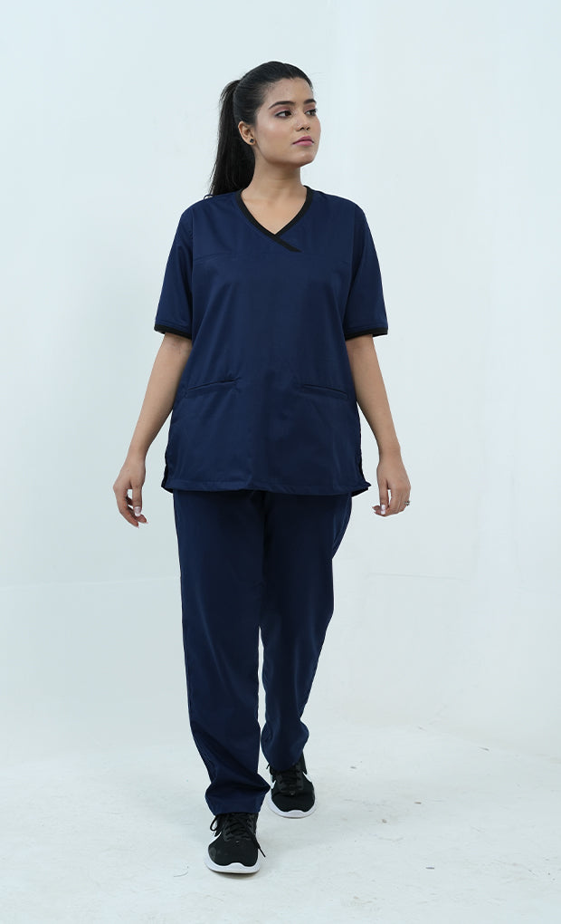 Buy Performance Ink Navy Scrub Suit for Women 3 - Gtex Apparels