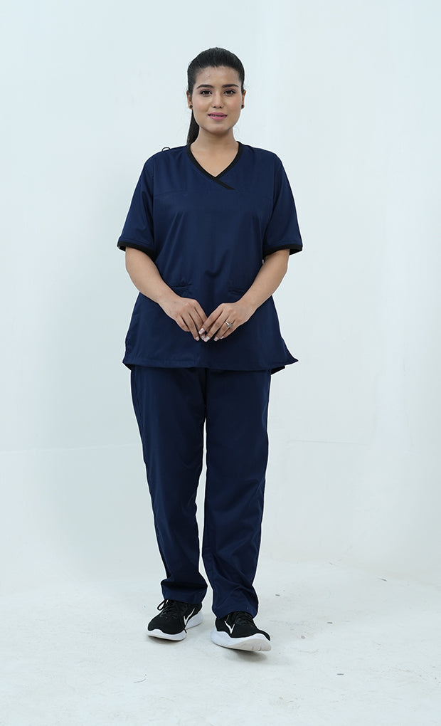 Buy Performance Ink Navy Scrub Suit for Women 4 - Gtex Apparels