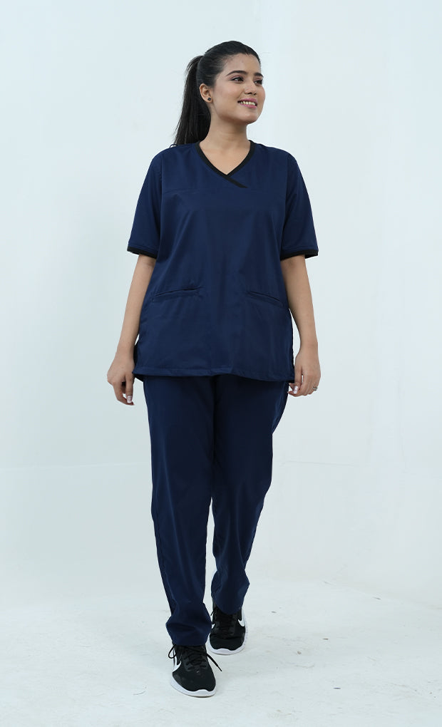 Buy Performance Ink Navy Scrub Suit for Women 6 - Gtex Apparels