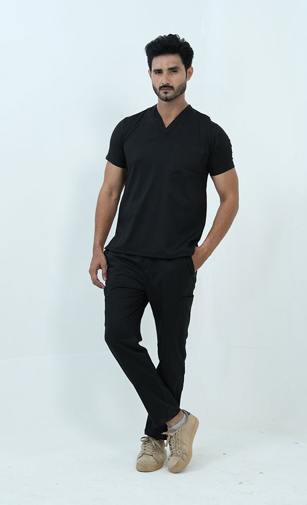 Buy Premium Black Scrub Suit For Men 10 - Gtex Apparels