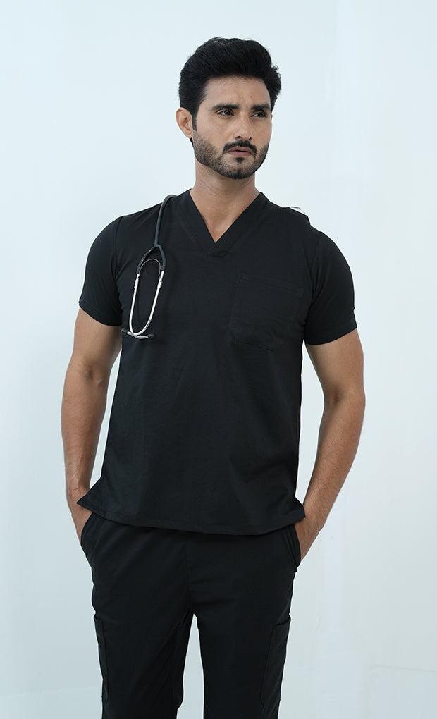 Buy Premium Black Scrub Suit For Men 2 - Gtex Apparels