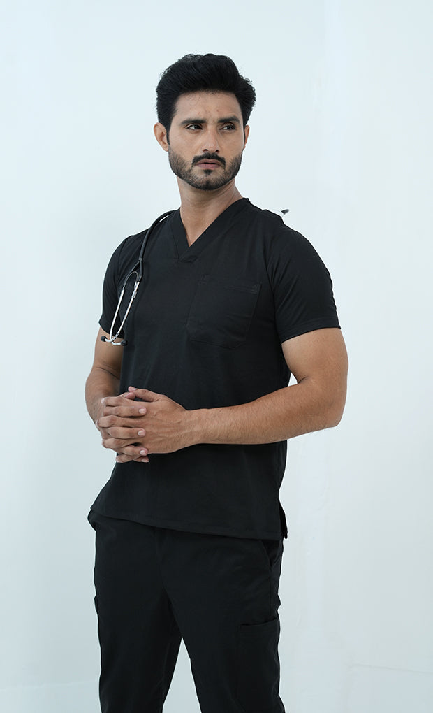 Buy Premium Black Scrub Suit For Men 3 - Gtex Apparels