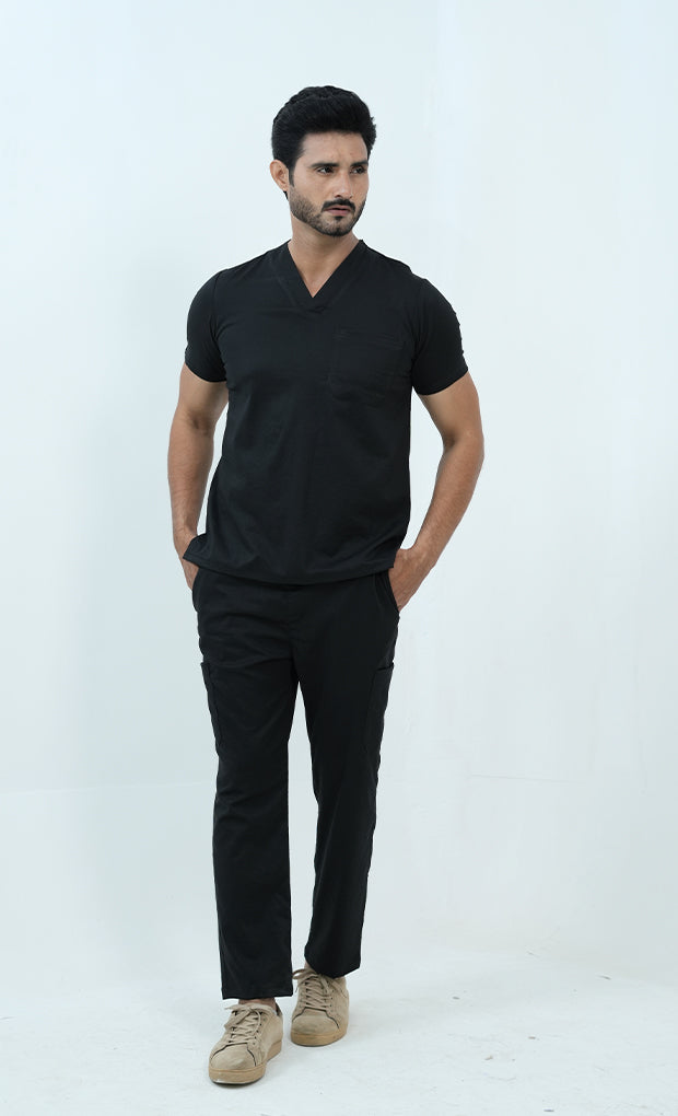 Buy Premium Black Scrub Suit For Men 5 - Gtex Apparels