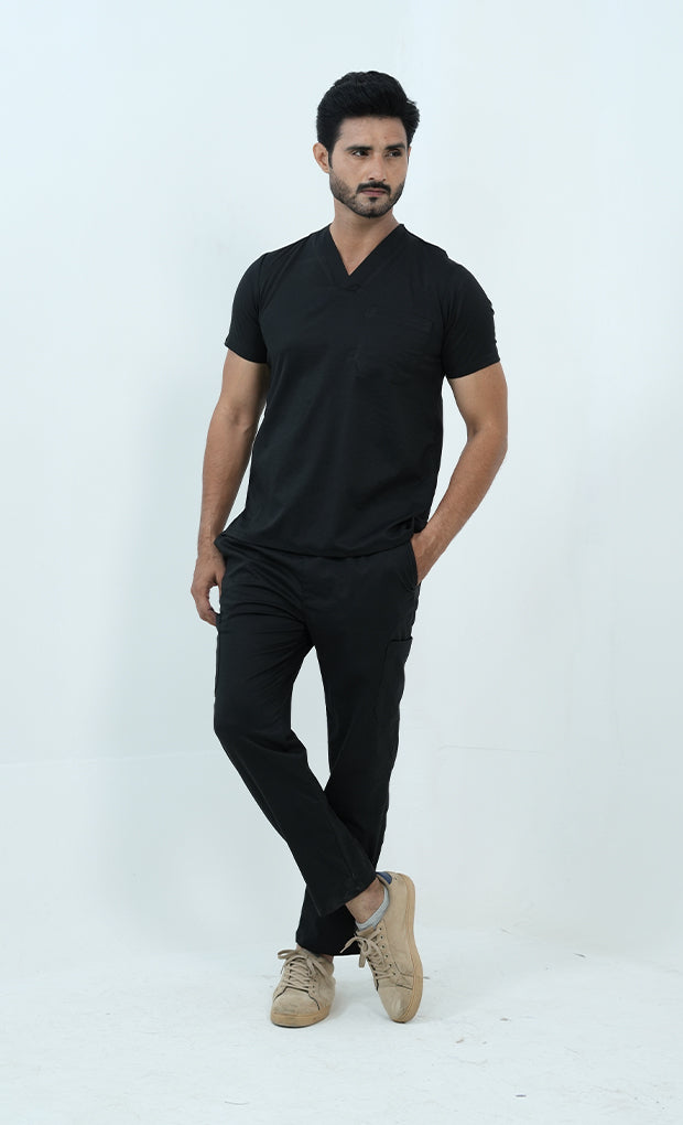 Buy Premium Black Scrub Suit For Men 7 - Gtex Apparels