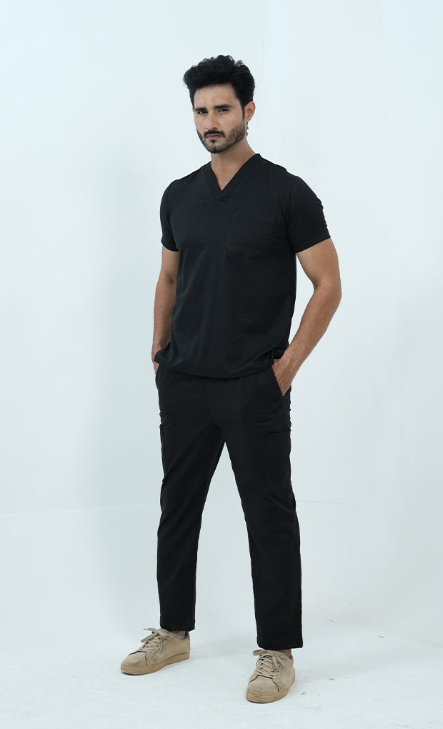Buy Premium Black Scrub Suit For Men 8 - Gtex Apparels