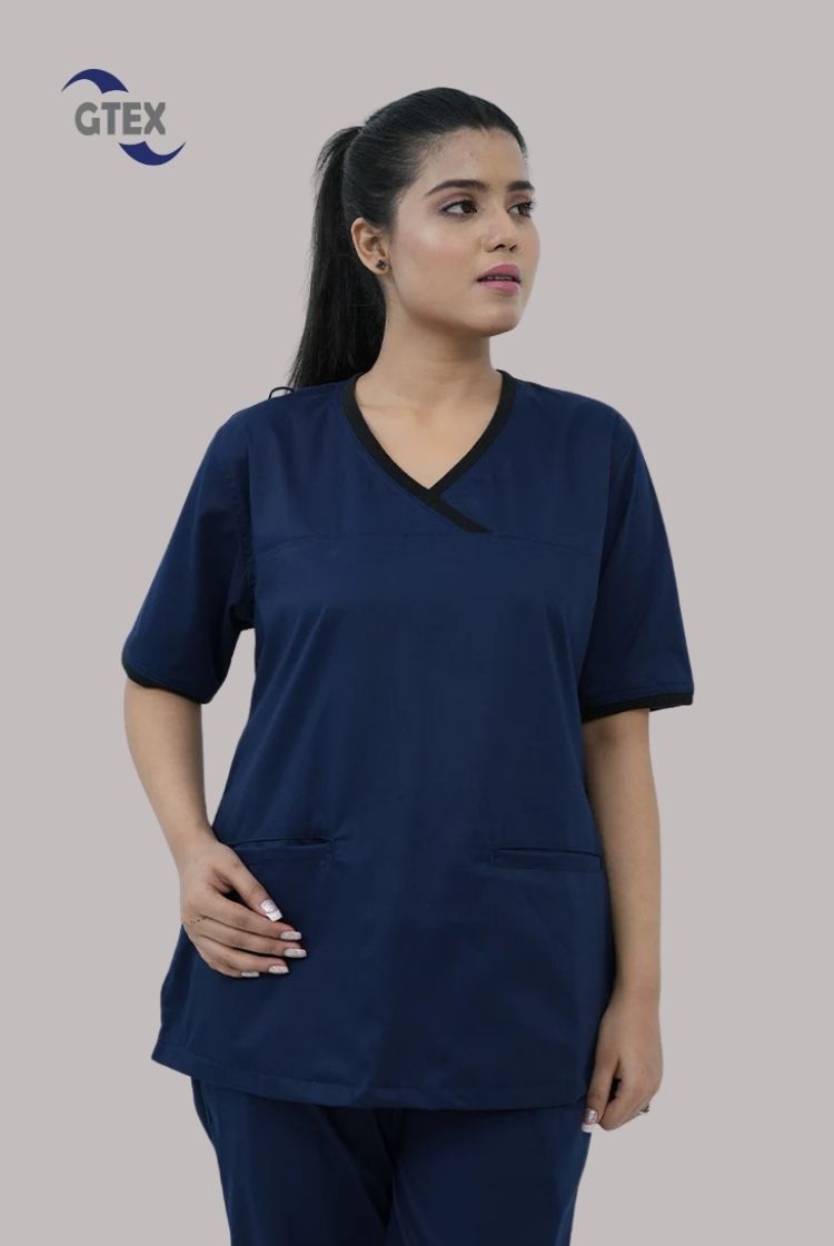 Premium Notch™ Ink Navy Scrub Suit for Women By GTEX Apparels Pakistan