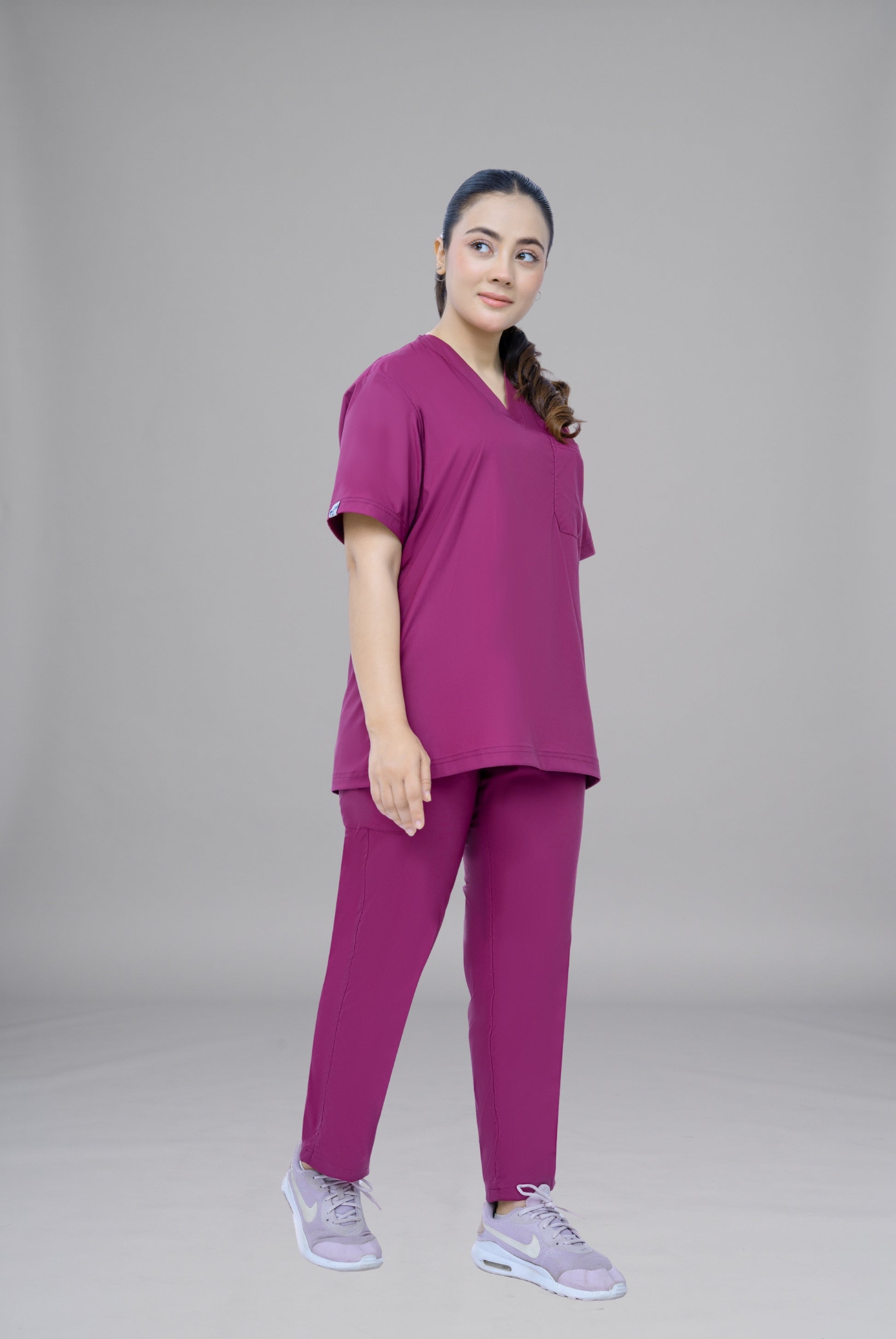 Premium Notch™ Pro Bright Maroon Scrub Wrinkle Free Edition | GTEX Apparels Pakistan 1
