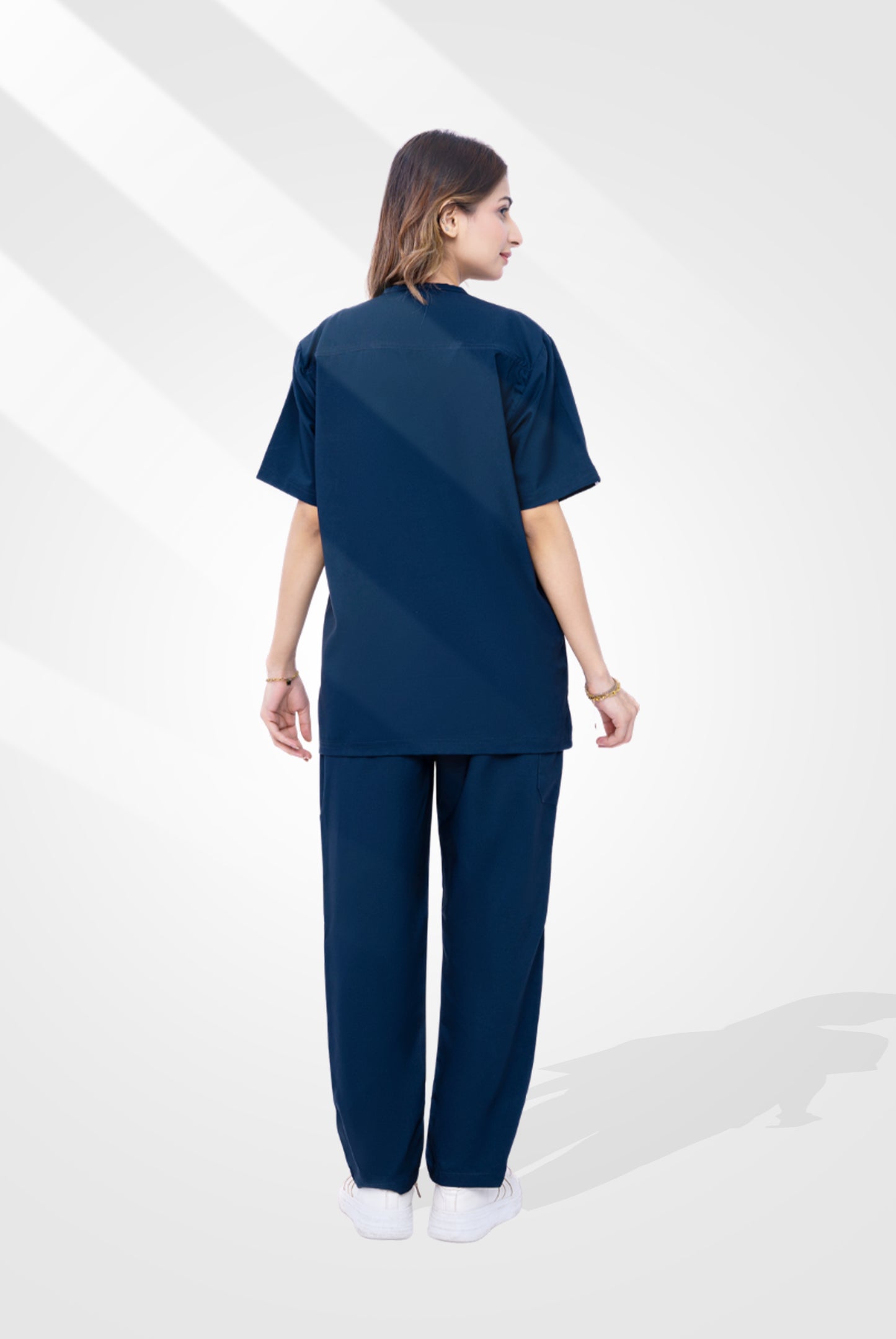 Buy Premium Notch™ Pro dark navy scrub wrinkle-free edition in Pakistan by Gtex Apparels, designed for comfortable daily professional use in healthcare environments  5