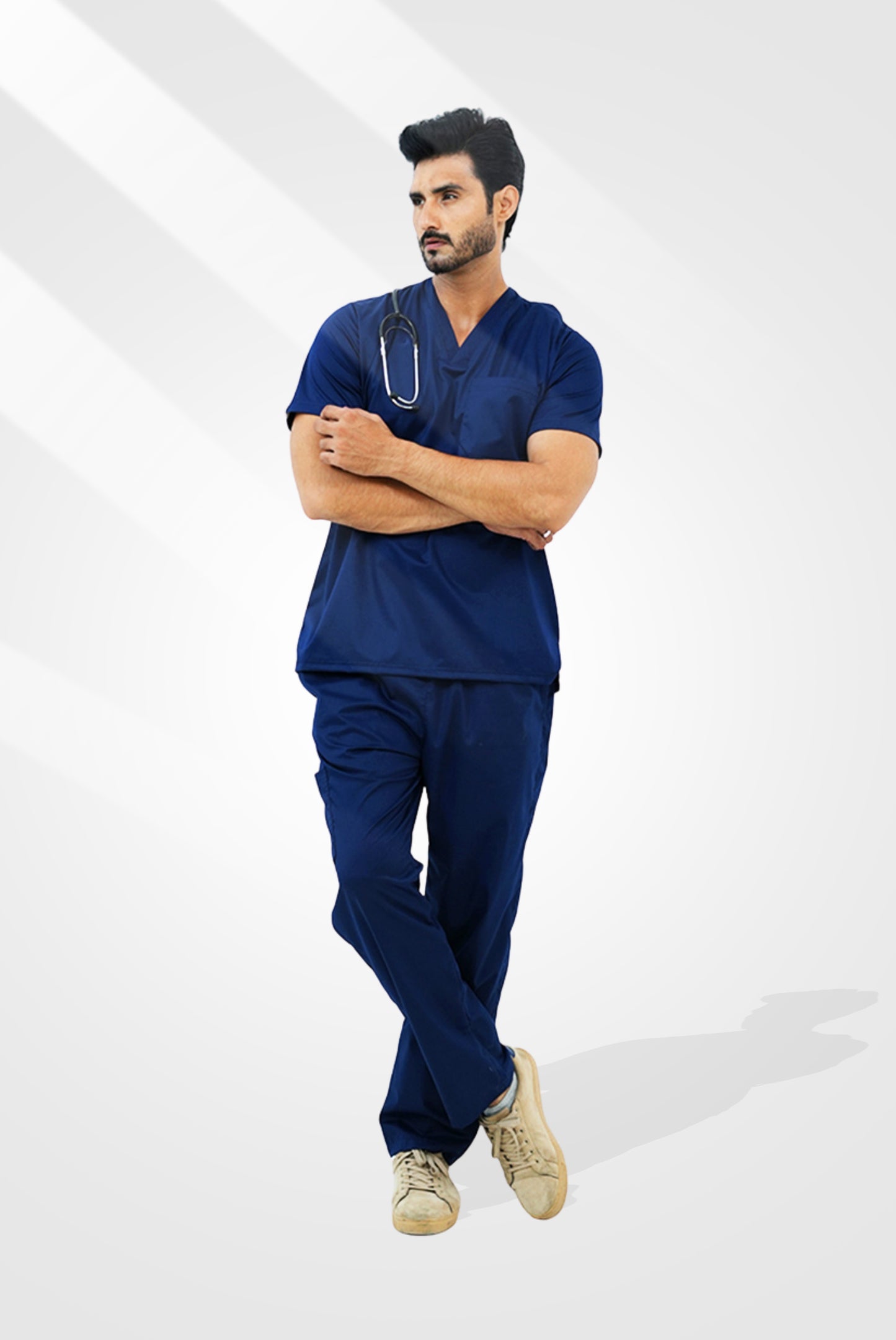 Premium Notch™ Pro Ink Navy Scrub Suit for Men by GTEX Apparels Pakistan